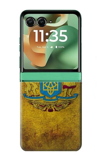 S3858 Ukraine Vintage Flag Case For Motorola Razr 70+,60+, Razr+ (2026, 2025, 2024)