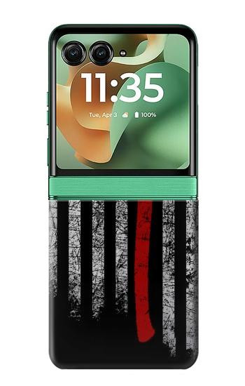 S3958 Firefighter Axe Flag Case For Motorola Razr 70+,60+, Razr+ (2026, 2025, 2024)