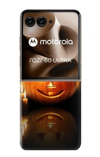 S1083 Pumpkin Spider Candles Halloween Case For Motorola Razr 70 Ultra, 60 Ultra, 50 Ultra, Ultra 2026, Ultra 2025