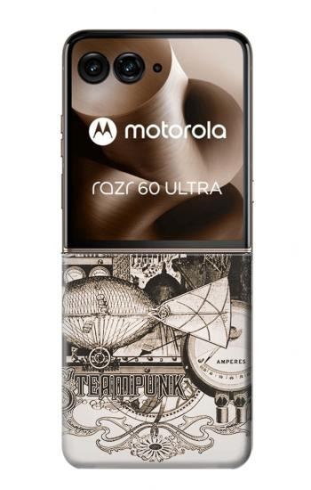 S1681 Steampunk Drawing Case For Motorola Razr 70 Ultra, 60 Ultra, 50 Ultra, Ultra 2026, Ultra 2025