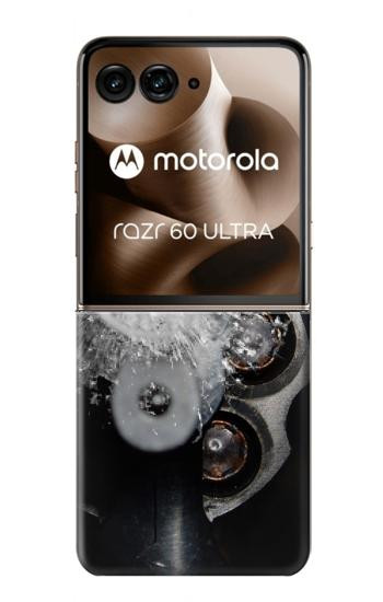 S2387 Gun Bullet Hole Glass Case For Motorola Razr 70 Ultra, 60 Ultra, 50 Ultra, Ultra 2026, Ultra 2025
