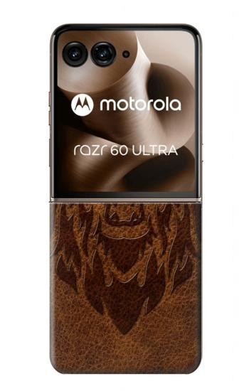 S2529 Leo Zodiac Tattoo Brown Graphic Print Case For Motorola Razr 70 Ultra, 60 Ultra, 50 Ultra, Ultra 2026, Ultra 2025