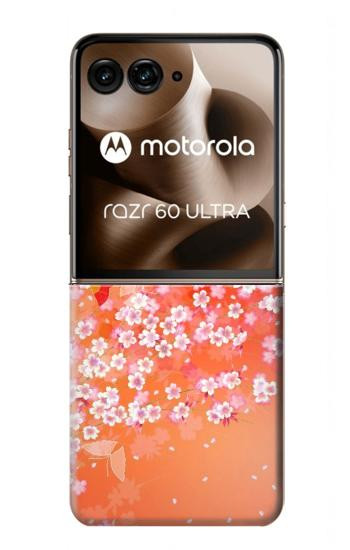 S2543 Japanese Kimono Style Flower Pattern Case For Motorola Razr 70 Ultra, 60 Ultra, 50 Ultra, Ultra 2026, Ultra 2025