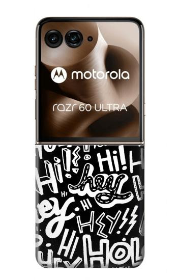 S2744 Hey Hi Hello Art Pattern Case For Motorola Razr 70 Ultra, 60 Ultra, 50 Ultra, Ultra 2026, Ultra 2025