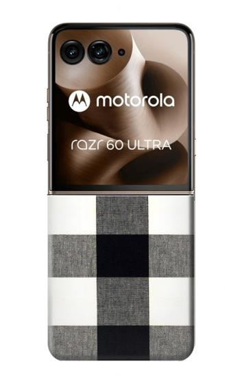 S2842 Black and White Buffalo Check Pattern Case For Motorola Razr 70 Ultra, 60 Ultra, 50 Ultra, Ultra 2026, Ultra 2025