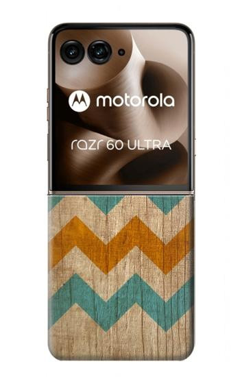 S3033 Vintage Wood Chevron Graphic Printed Case For Motorola Razr 70 Ultra, 60 Ultra, 50 Ultra, Ultra 2026, Ultra 2025