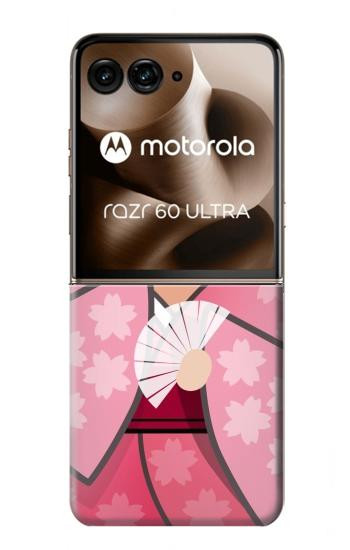 S3042 Japan Girl Hina Doll Kimono Sakura Case For Motorola Razr 70 Ultra, 60 Ultra, 50 Ultra, Ultra 2026, Ultra 2025