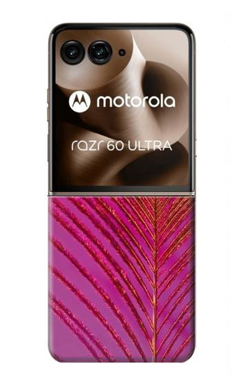 S3201 Pink Peacock Feather Case For Motorola Razr 70 Ultra, 60 Ultra, 50 Ultra, Ultra 2026, Ultra 2025