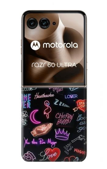 S3433 Vintage Neon Graphic Case For Motorola Razr 70 Ultra, 60 Ultra, 50 Ultra, Ultra 2026, Ultra 2025