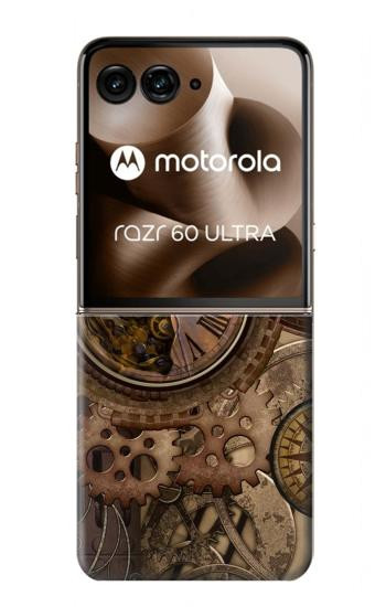 S3927 Compass Clock Gage Steampunk Case For Motorola Razr 70 Ultra, 60 Ultra, 50 Ultra, Ultra 2026, Ultra 2025