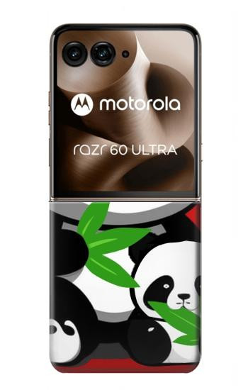 S3929 Cute Panda Eating Bamboo Case For Motorola Razr 70 Ultra, 60 Ultra, 50 Ultra, Ultra 2026, Ultra 2025