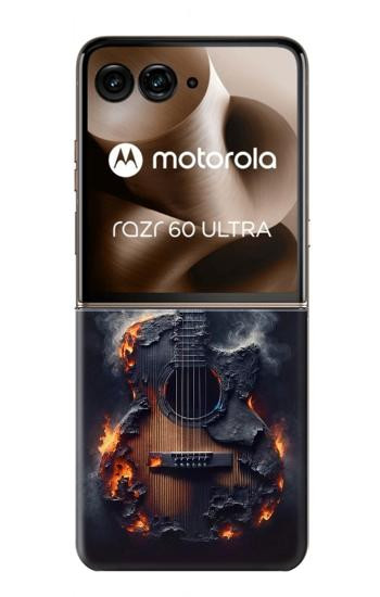 S3972 Burned Acoustic Guitar Graphic Case For Motorola Razr 70 Ultra, 60 Ultra, 50 Ultra, Ultra 2026, Ultra 2025