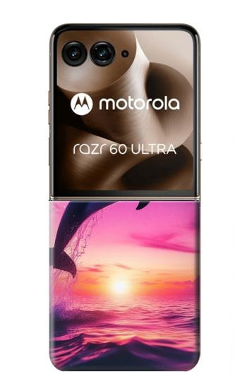 S3980 Dolphin Sunset Milky Way Case For Motorola Razr 70 Ultra, 60 Ultra, 50 Ultra, Ultra 2026, Ultra 2025