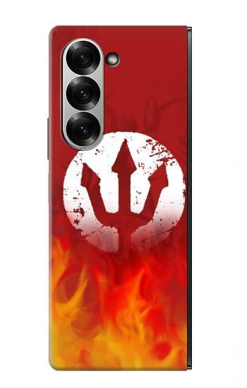 S2803 Fire Red Devil Spear Symbol Case For Samsung Galaxy Z Fold 7