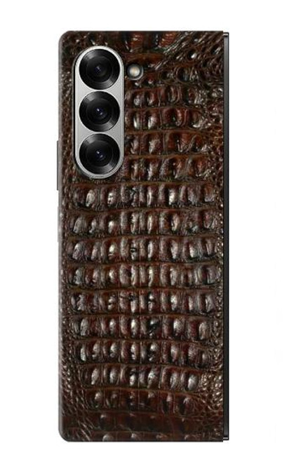 S2850 Brown Skin Alligator Graphic Printed Case For Samsung Galaxy Z Fold 7