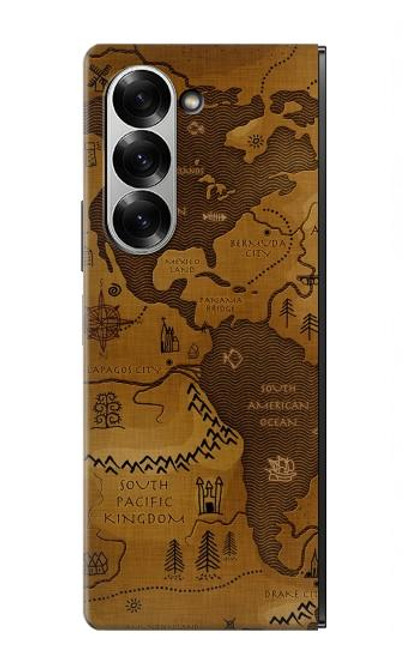 S2861 Antique World Map Case For Samsung Galaxy Z Fold 7