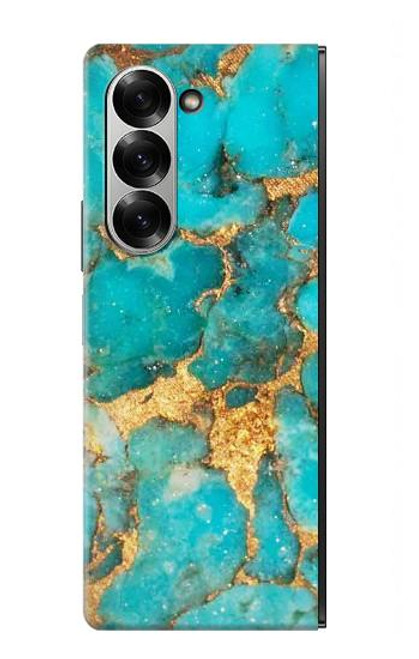 S2906 Aqua Turquoise Stone Case For Samsung Galaxy Z Fold 7