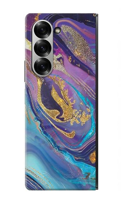 S3676 Colorful Abstract Marble Stone Case For Samsung Galaxy Z Fold 7