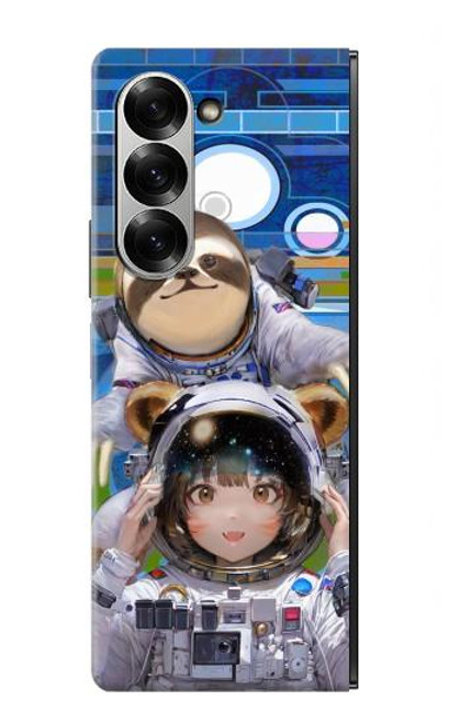 S3915 Raccoon Girl Baby Sloth Astronaut Suit Case For Samsung Galaxy Z Fold 7