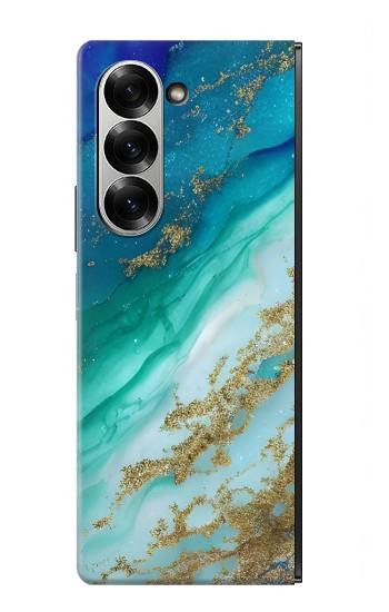 S3920 Abstract Ocean Blue Color Mixed Emerald Case For Samsung Galaxy Z Fold 7