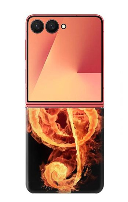 S0493 Music Note Burn Case For Samsung Galaxy Z Flip 7