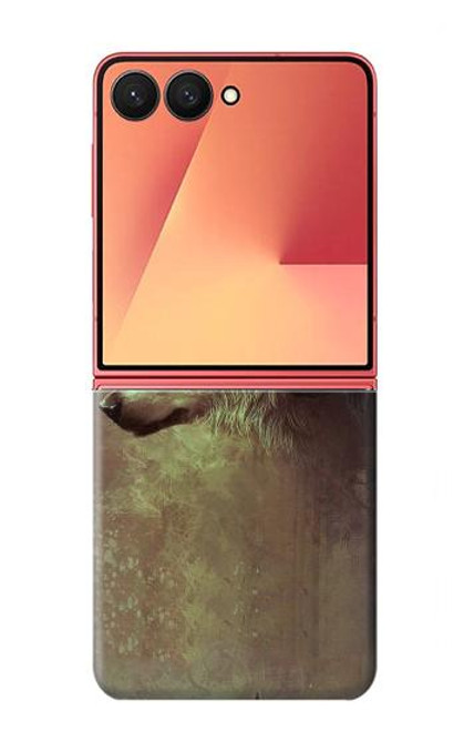 S0931 White Black Wolf Case For Samsung Galaxy Z Flip 7