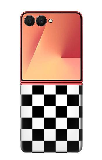 S1611 Black and White Check Chess Board Case For Samsung Galaxy Z Flip 7
