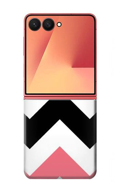 S1849 Pink Black Chevron Zigzag Case For Samsung Galaxy Z Flip 7