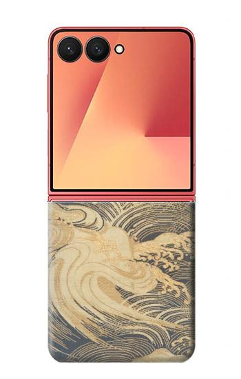 S2680 Japan Art Obi With Stylized Waves Case For Samsung Galaxy Z Flip 7