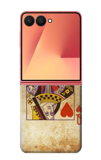 S2833 Poker Card Queen Hearts Case For Samsung Galaxy Z Flip 7