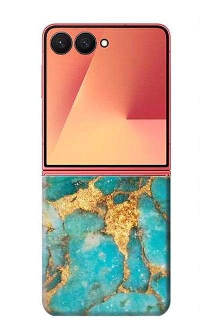 S2906 Aqua Turquoise Stone Case For Samsung Galaxy Z Flip 7