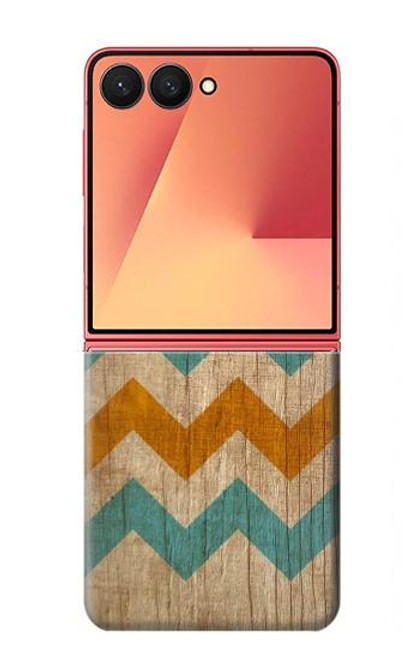 S3033 Vintage Wood Chevron Graphic Printed Case For Samsung Galaxy Z Flip 7