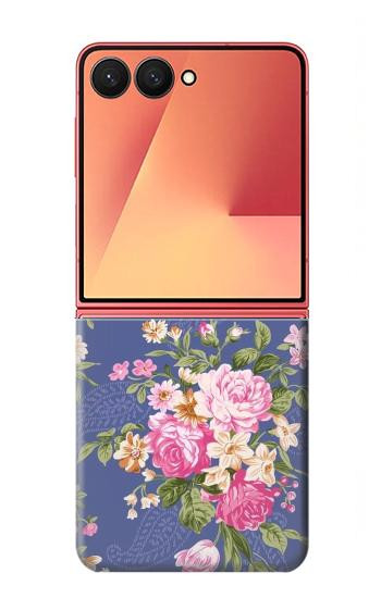 S3265 Vintage Flower Pattern Case For Samsung Galaxy Z Flip 7