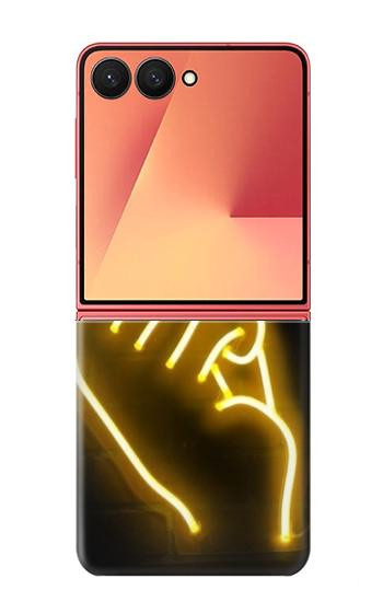 S3512 Cute Mini Heart Neon Graphic Case For Samsung Galaxy Z Flip 7