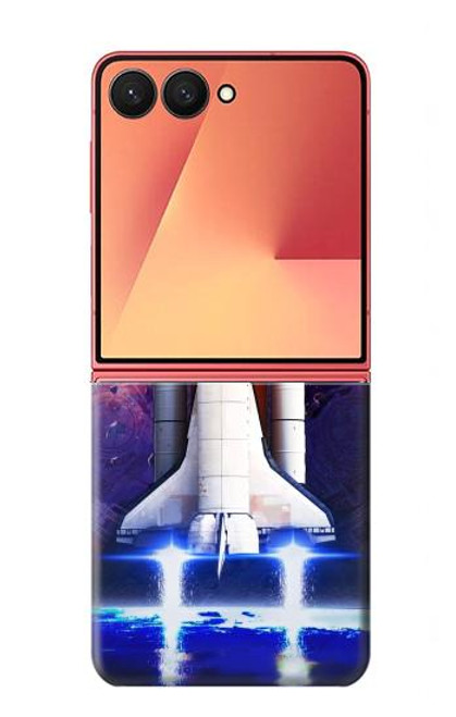 S3913 Colorful Nebula Space Shuttle Case For Samsung Galaxy Z Flip 7