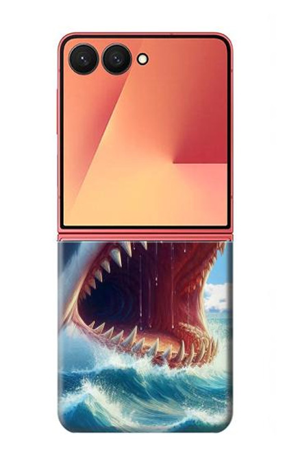 S4004 Oil Color Painting Giant Shark.jpeg Case For Samsung Galaxy Z Flip 7