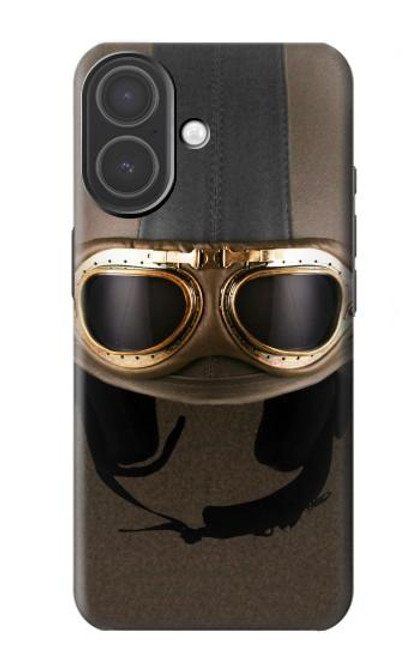 S2645 Vintage Brown Goggles Motorcycle Helmet Case For iPhone 17