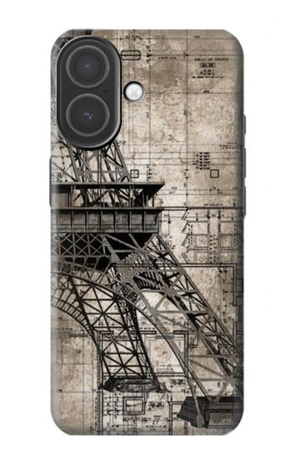 S3416 Eiffel Tower Blueprint Case For iPhone 17