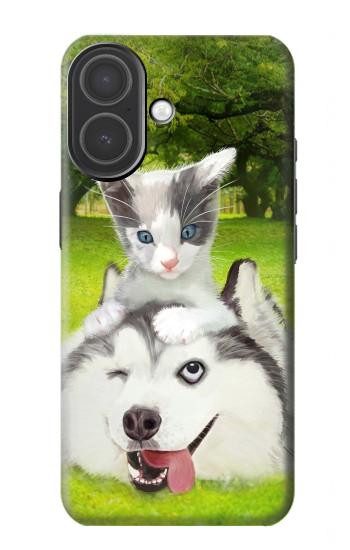 S3795 Kitten Cat Playful Siberian Husky Dog Paint Case For iPhone 17