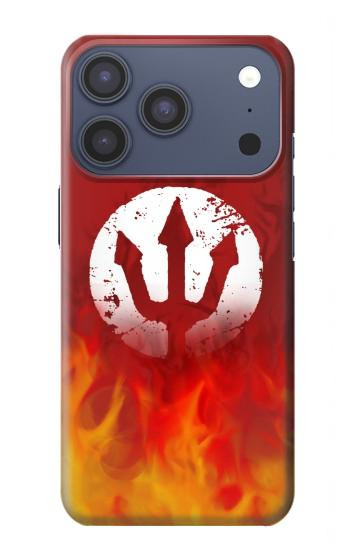 S2803 Fire Red Devil Spear Symbol Case For iPhone 17 Pro, 18 Pro