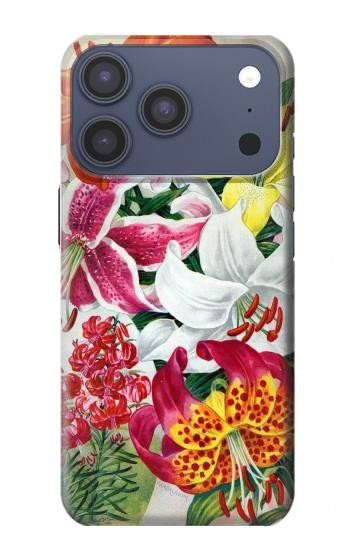 S3205 Retro Art Flowers Case For iPhone 17 Pro, 18 Pro
