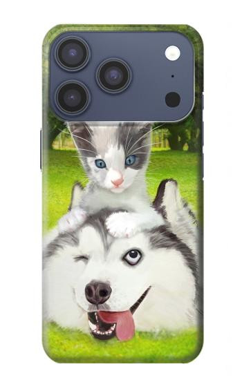 S3795 Kitten Cat Playful Siberian Husky Dog Paint Case For iPhone 17 Pro, 18 Pro
