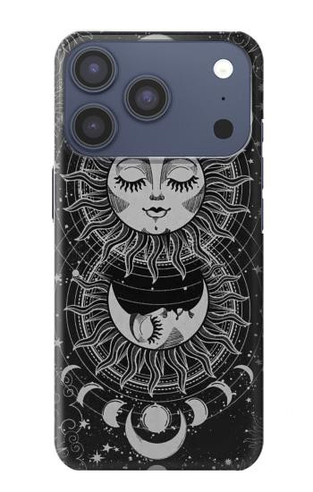 S3854 Mystical Sun Face Crescent Moon Case For iPhone 17 Pro, 18 Pro
