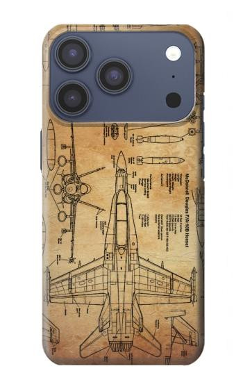 S3868 Aircraft Blueprint Old Paper Case For iPhone 17 Pro, 18 Pro