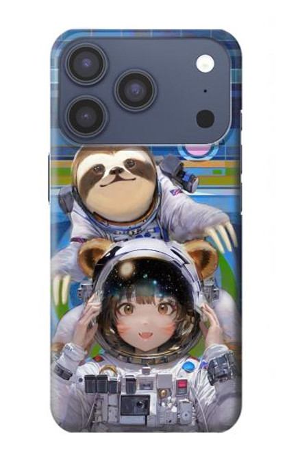 S3915 Raccoon Girl Baby Sloth Astronaut Suit Case For iPhone 17 Pro