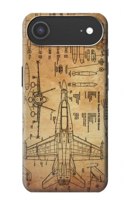 S3868 Aircraft Blueprint Old Paper Case For iPhone Air