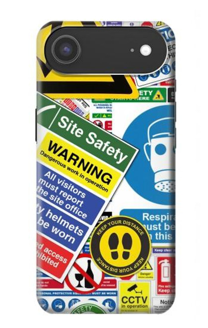S3960 Safety Signs Sticker Collage Case For iPhone Air