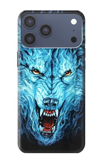 S0752 Blue Fire Grim Wolf Case For iPhone 17 Pro Max