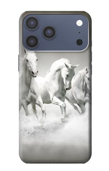 S0933 White Horses Case For iPhone 17 Pro Max, 18 Pro Max