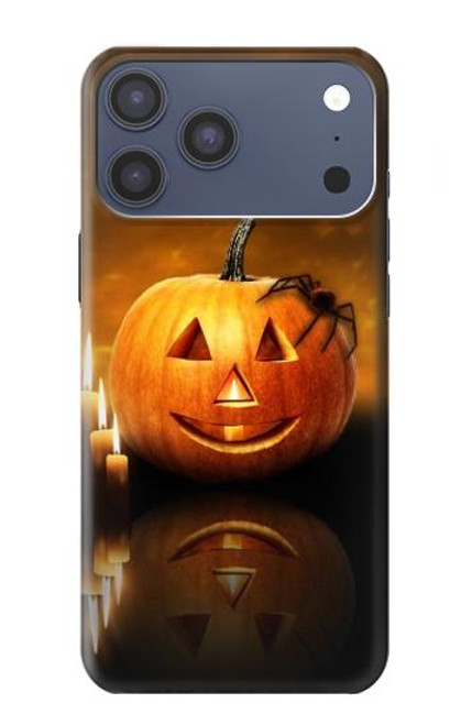 S1083 Pumpkin Spider Candles Halloween Case For iPhone 17 Pro Max